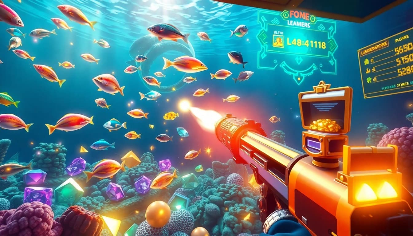 Bắn cá đổi thưởng experience featuring vibrant underwater treasures and competitive gameplay.