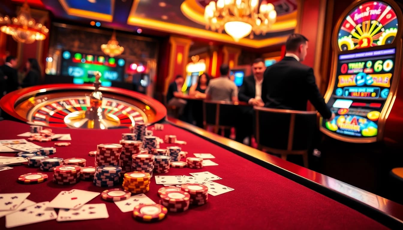 Experience thrilling moments at https://five88sss.com/ with players skillfully managing poker chips and strategizing bets.