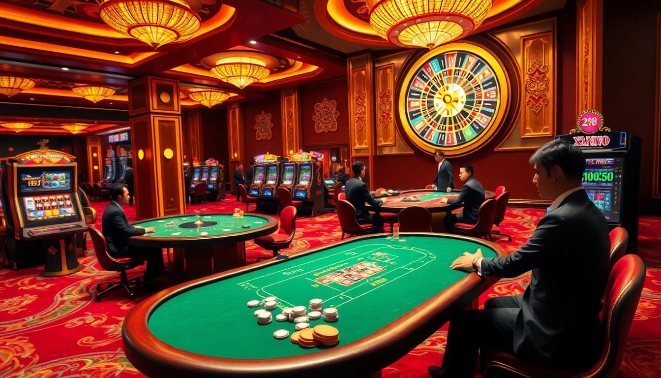 Experience thrilling gaming at Xin88 with vibrant casino scene and engaging players.