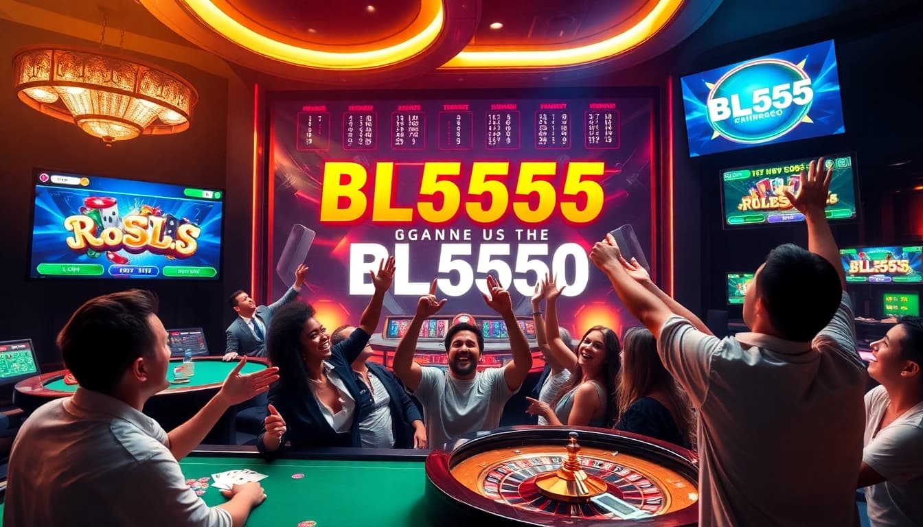 Experience the excitement of bl555 đăng nhập with vibrant casino visuals showcasing thrilling games and live betting action.