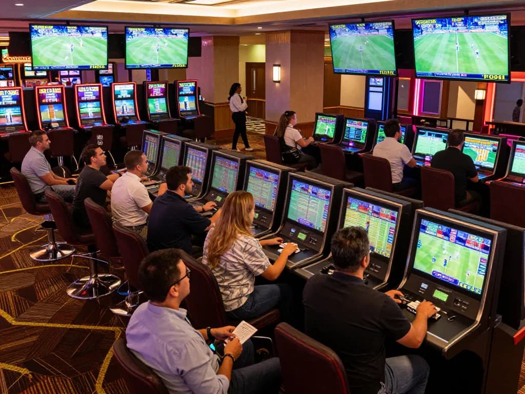GA88 featuring dynamic sports betting atmosphere with bettors engaging in live betting excitement.