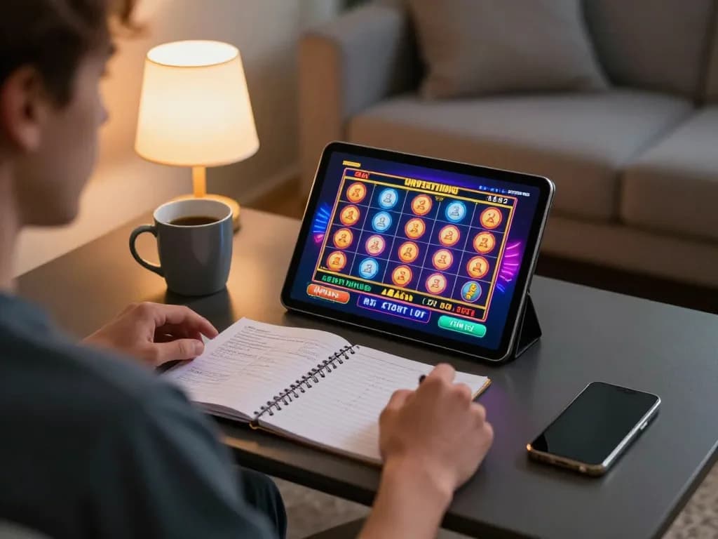 Kuwin player winning on a tablet during an exciting online casino session at home