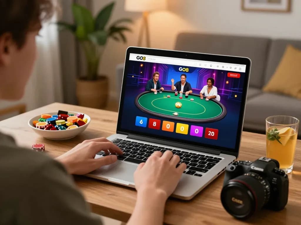 Engaging with the go8 chính thức platform on a laptop for exciting online gaming experience