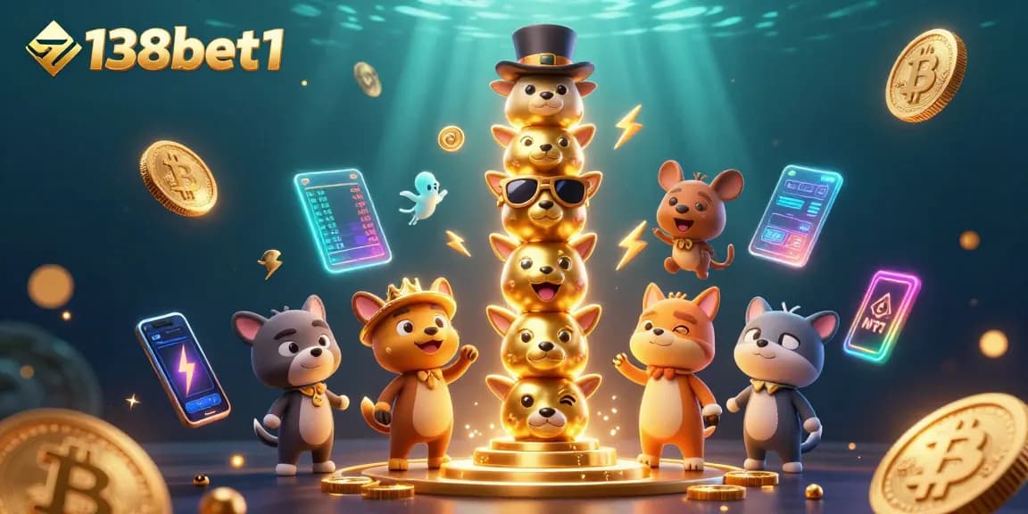 Win big with 138bet1's vibrant casino experience featuring golden totem and crypto elements.