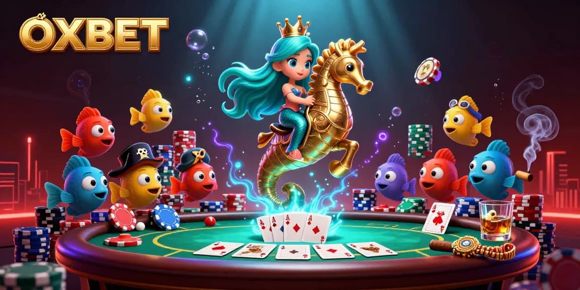 Experience thrilling gameplay with OXBET as a colorful mermaid and her seahorse champion navigate a vibrant poker world.