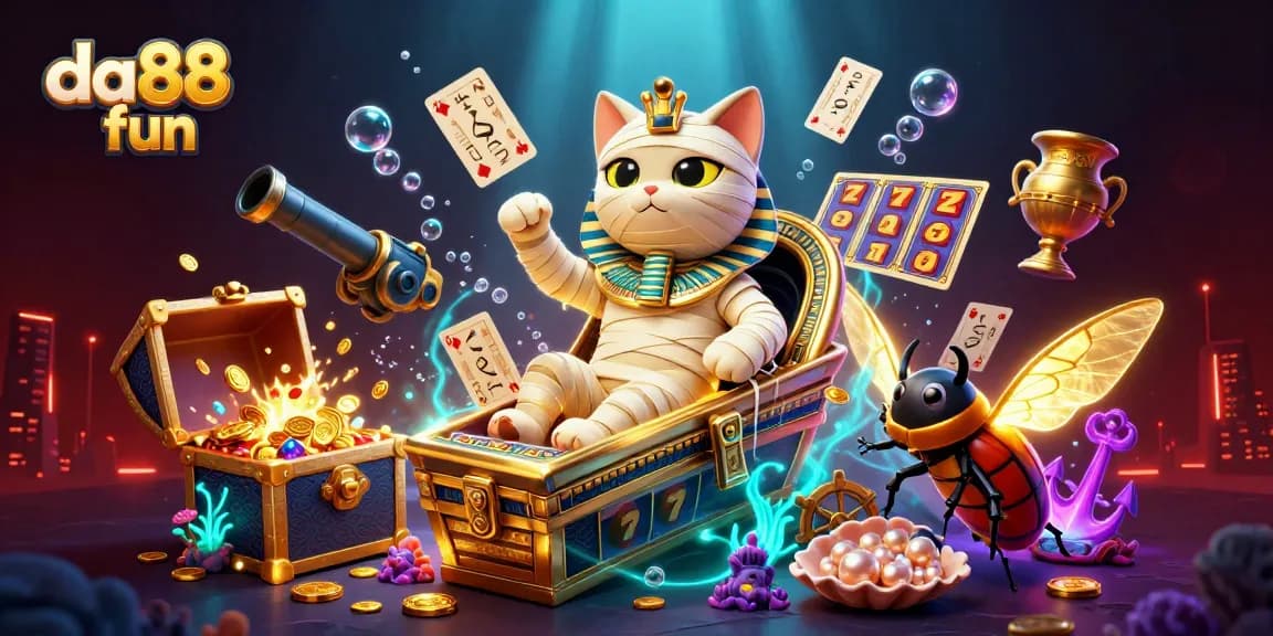 Experience da88 fun with an enchanting 3D illustration of casino adventures featuring Egyptian characters.