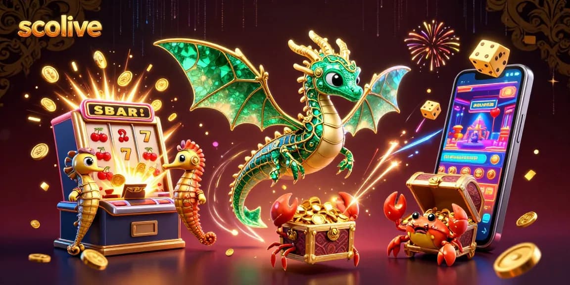 Experience socolive's immersive gaming world with a vibrant dragon and a jackpot explosion.