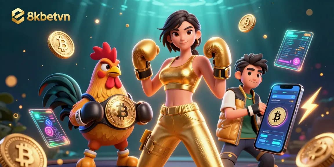 Experience the thrilling atmosphere of 8kbetvn with engaging crypto elements and vibrant design.