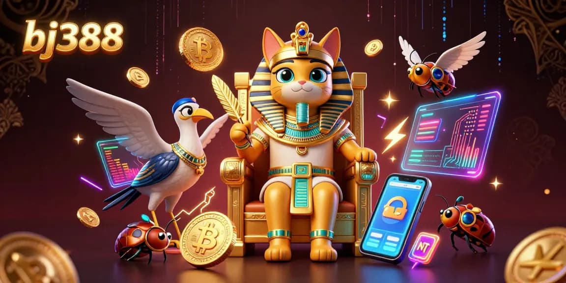 Experience the excitement of betting on bj388 with a vibrant 3D illustration featuring dynamic gaming elements and captivating characters.
