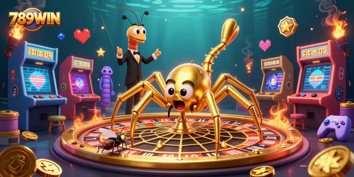 Place bets with 789WIN at the roulette web in this dynamic casino-themed illustration.