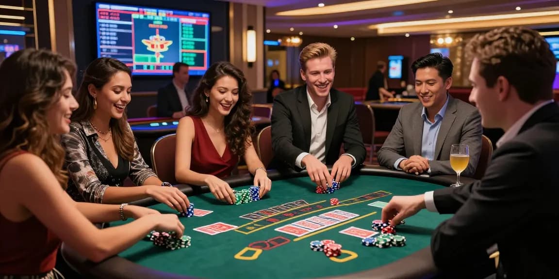 Enjoying the excitement at https://proplay88.uk.com/ blackjack table in a modern casino environment.