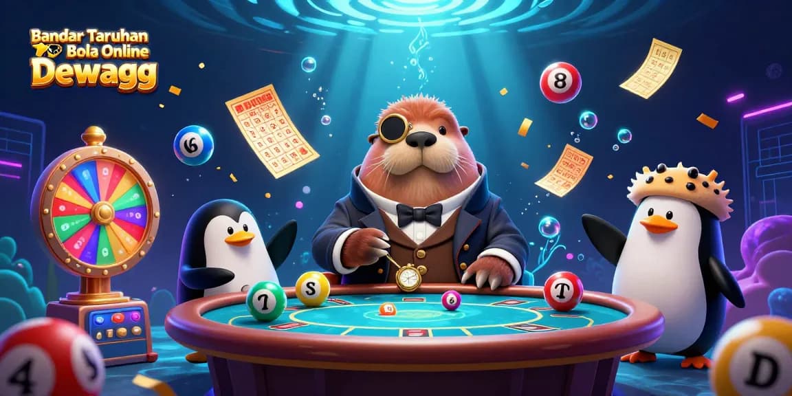 Experience thrilling bets at Bandar Taruhan Bola Online Dewagg with dynamic gaming elements in a vibrant scene.