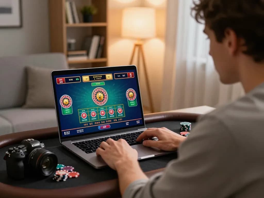 Engaged player strategizing on 78win mobile app while enjoying a live dealer game at home.