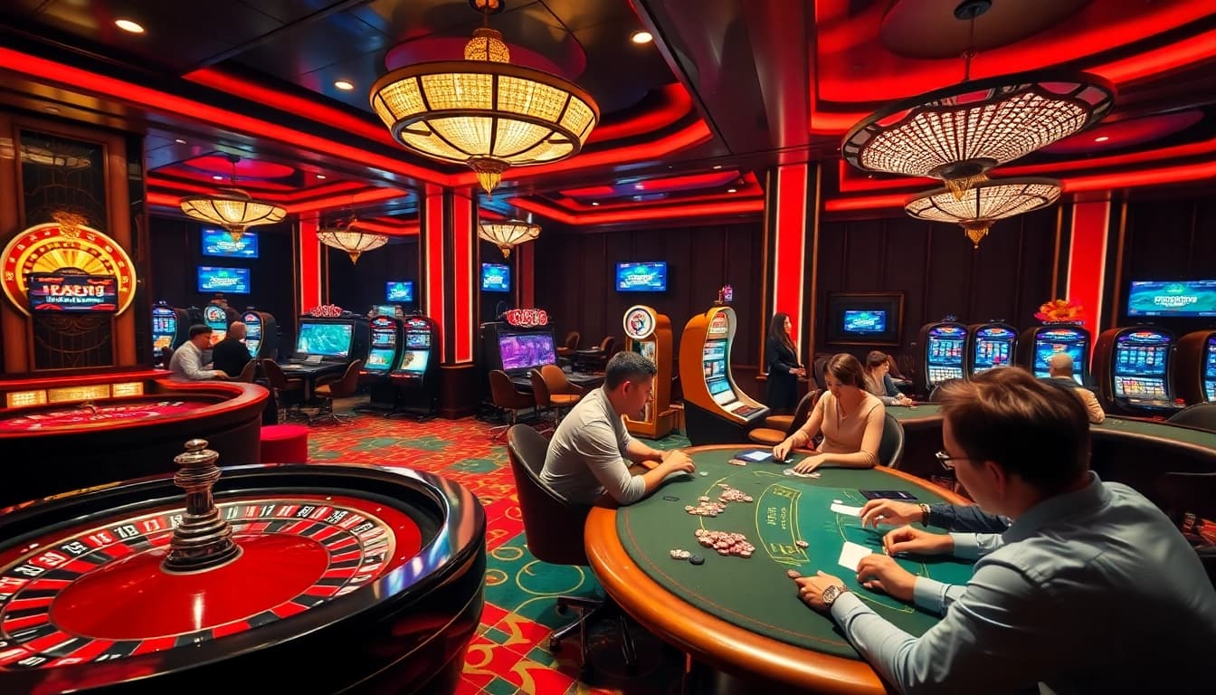 Players enjoying a thrilling game at Nhà cái GG88 casino, highlighting strategic bets and vibrant gaming atmosphere.