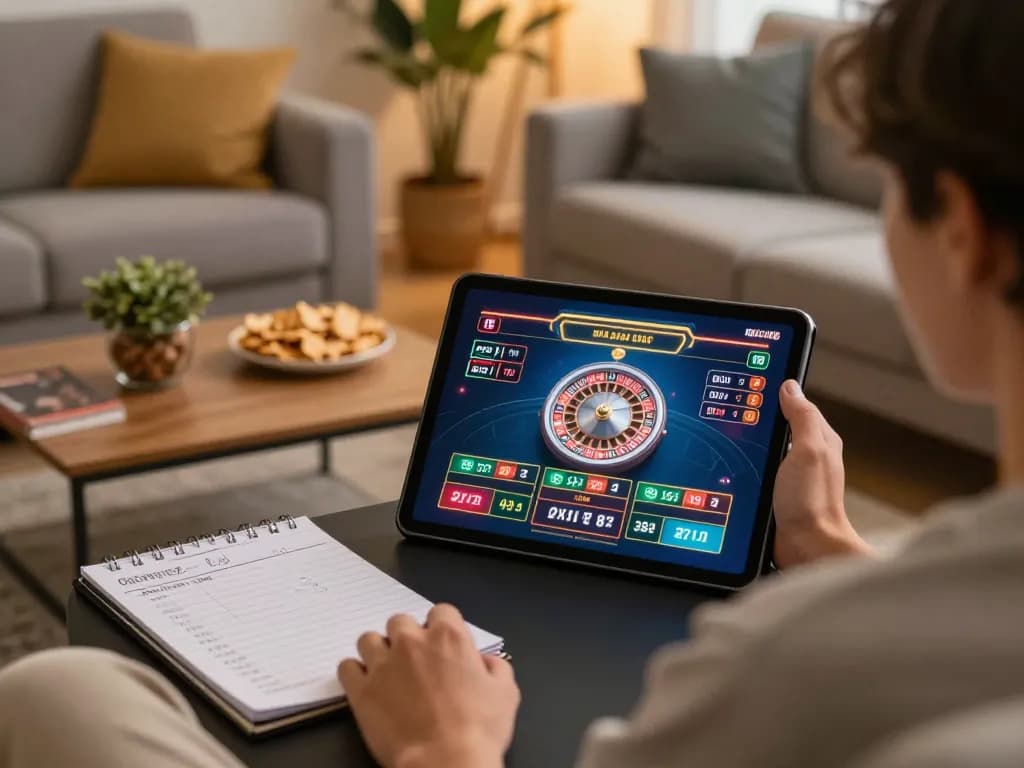 Engaging online gaming experience at https://rr88.navy/, featuring a cozy setup with live roulette play.