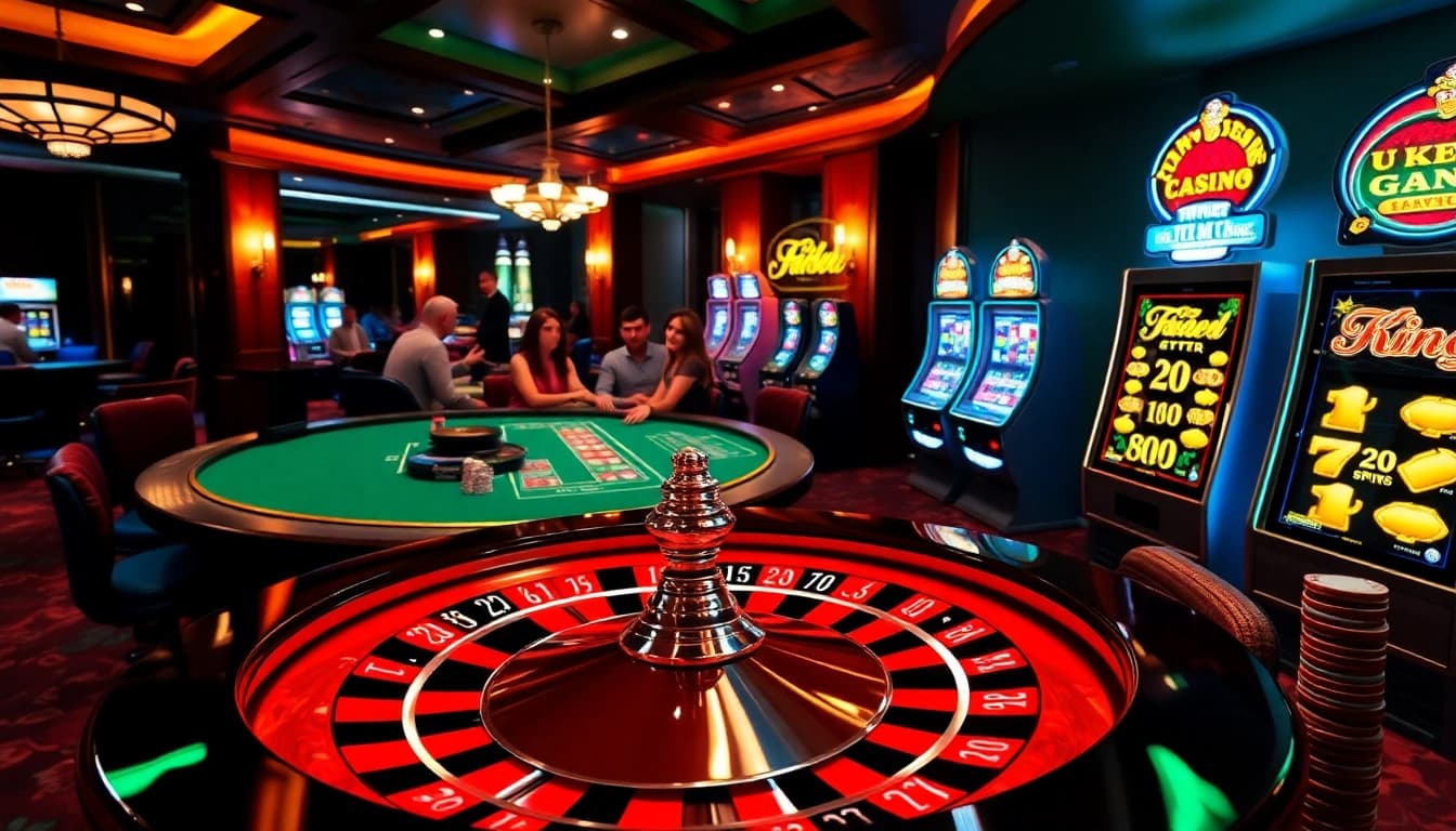 Experience thrilling gameplay at king88 com with vibrant casino tables and exciting slot machines.