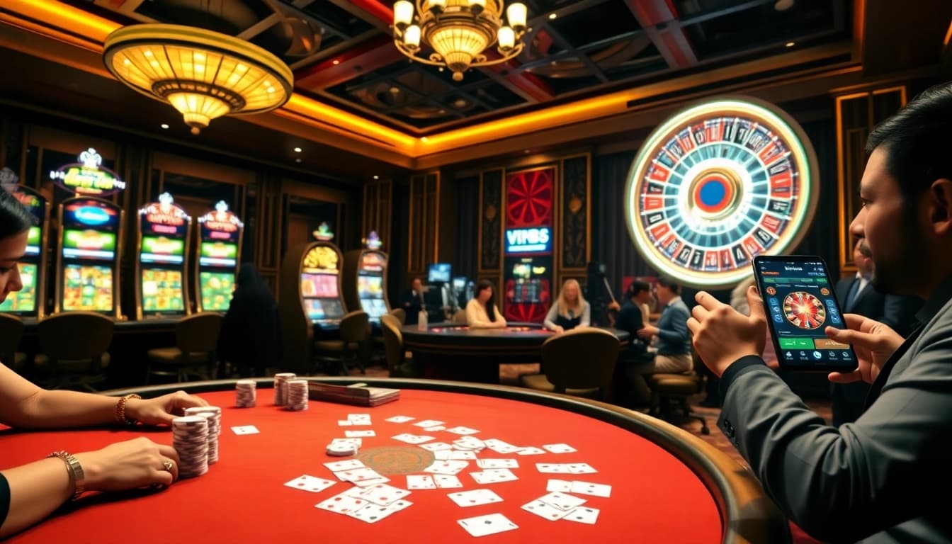 Experience high-stakes gaming at https://vin88b.com/ with engaging casino tables and vibrant slot machines.