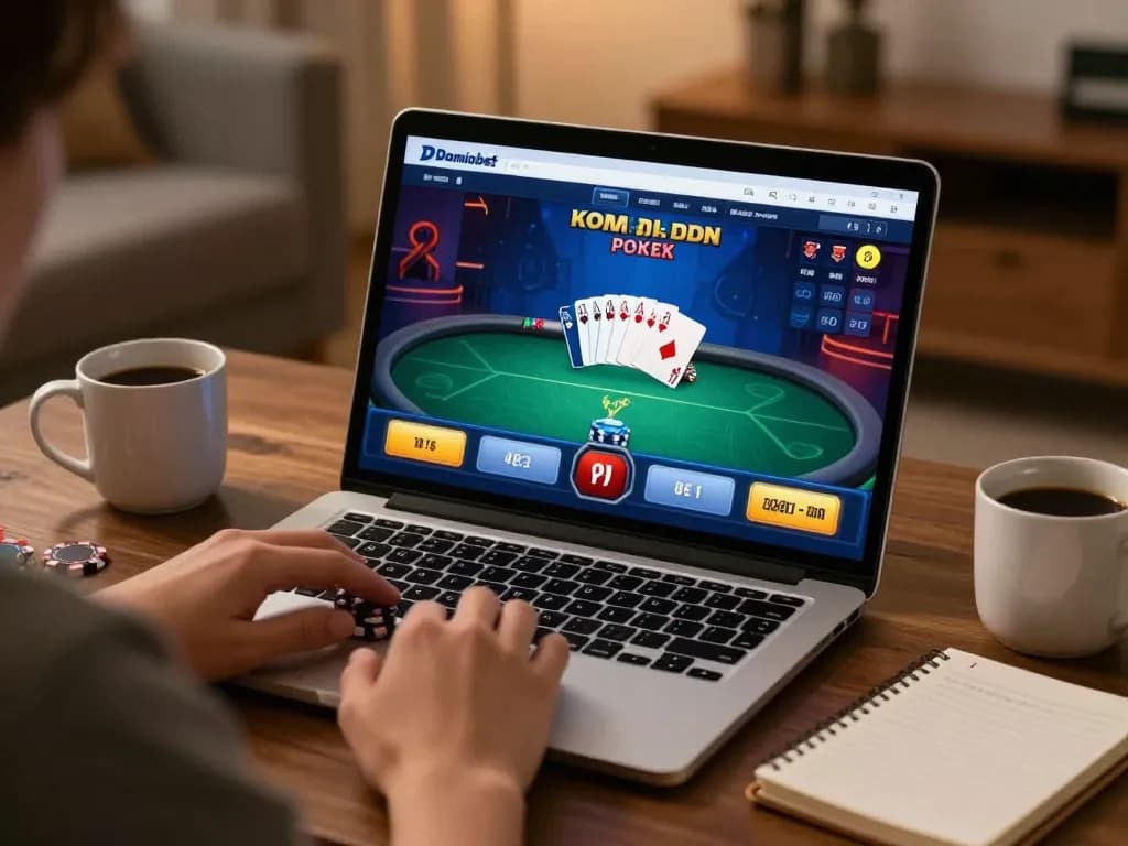 Engaging in Dominobet IDN Poker online gameplay with vibrant graphics and strategic interface.