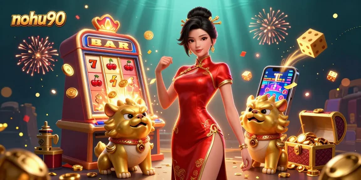 Play and win with nohu90 at a vibrant online casino featuring exciting slots and dynamic characters.