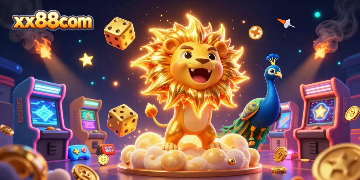 Explore the vibrant world of xx88com with a dynamic 3D casino scene full of energy and color.