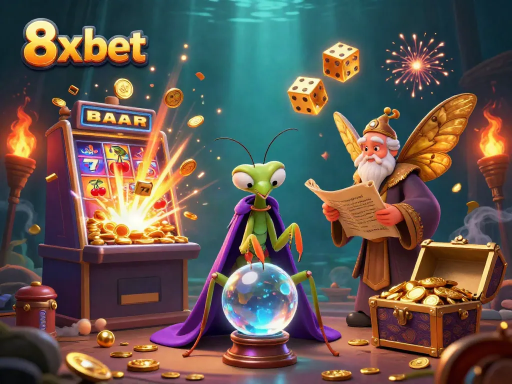 Experience thrilling moments in the 8x bet casino with animated characters and jackpot symbols.