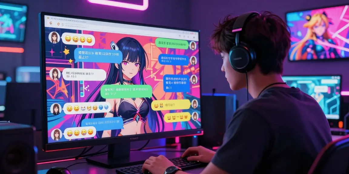Engage in exciting hentai ai chat with vibrant anime characters in a colorful digital environment.
