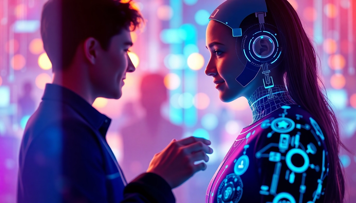 Engaging with Crushon AI on a sleek digital interface, highlighting innovation and connectivity.