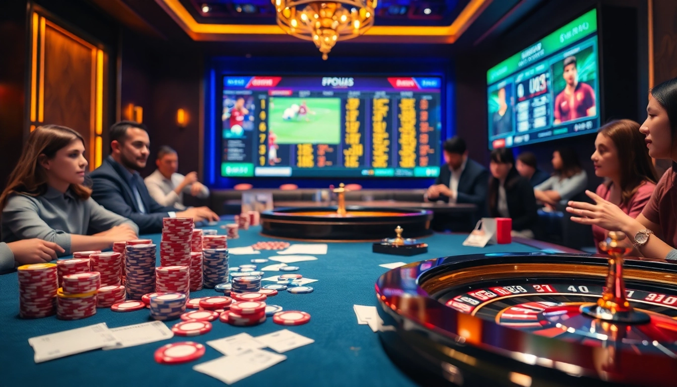 Experience the thrill of kèo nhà cái reflected in an elegant casino setting with sports betting excitement.