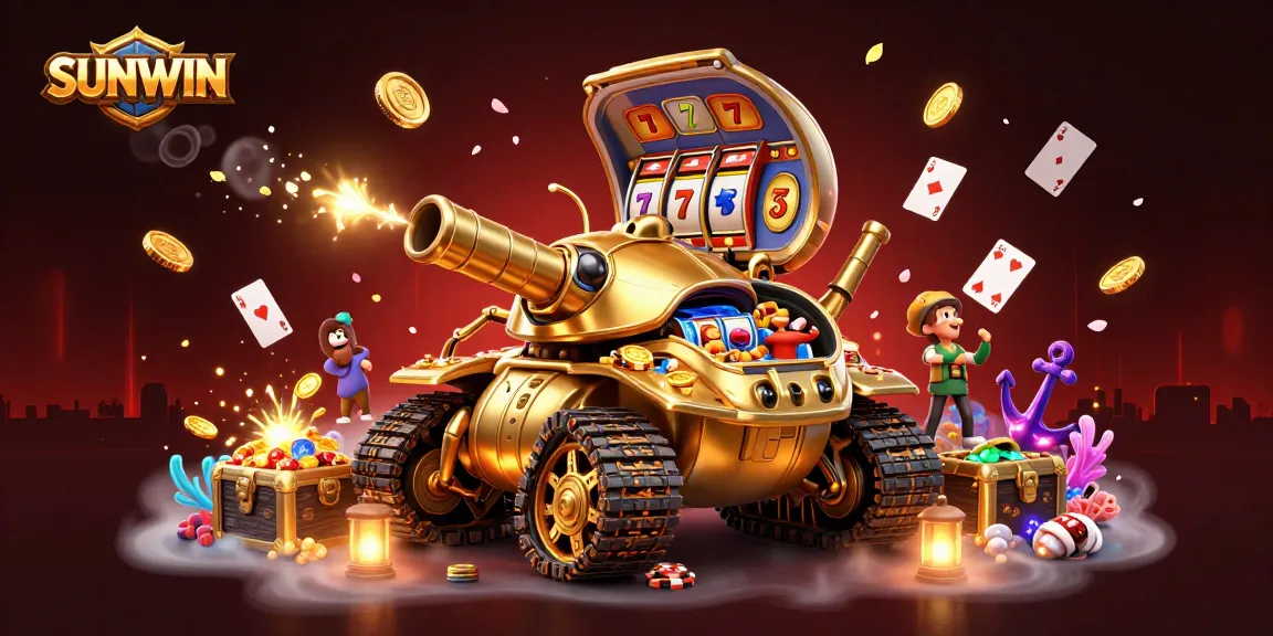 SUNWIN offers a thrilling gaming experience in this ultra-detailed 3D casino illustration featuring slot elements.