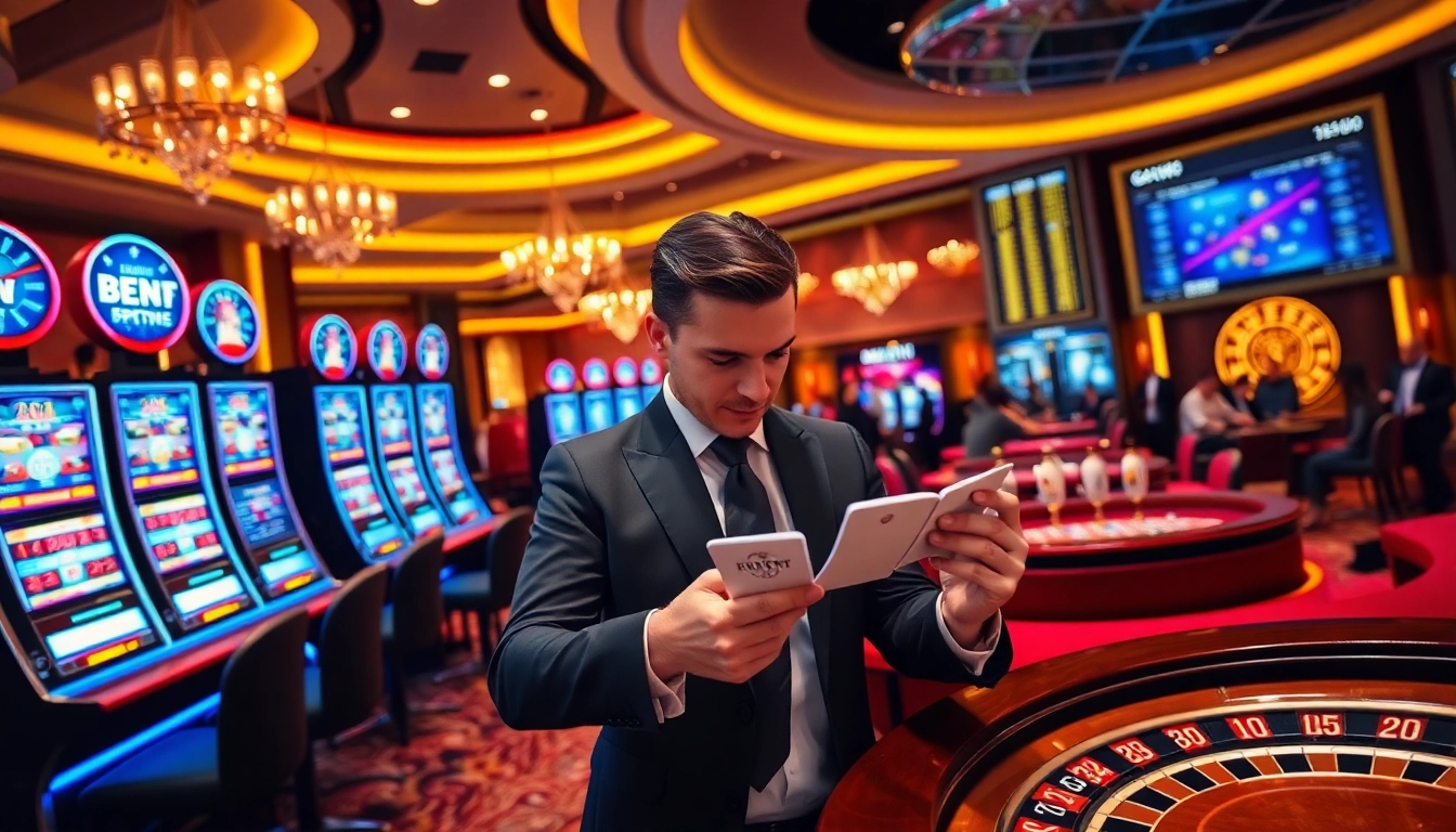 Players enjoying various table games at https://bem88.io/, capturing excitement and luxury in gambling.