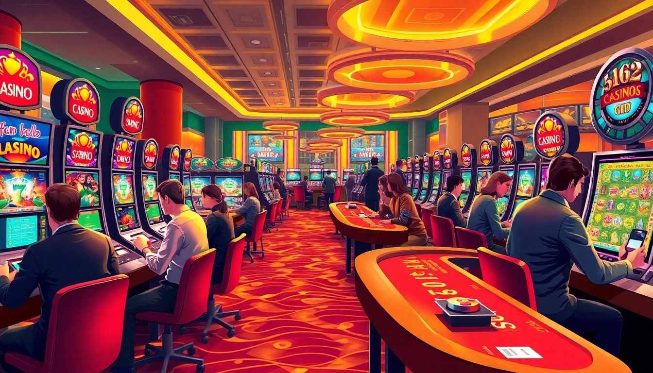 Exciting online casino atmosphere featuring players at HH666 enjoying vibrant games.