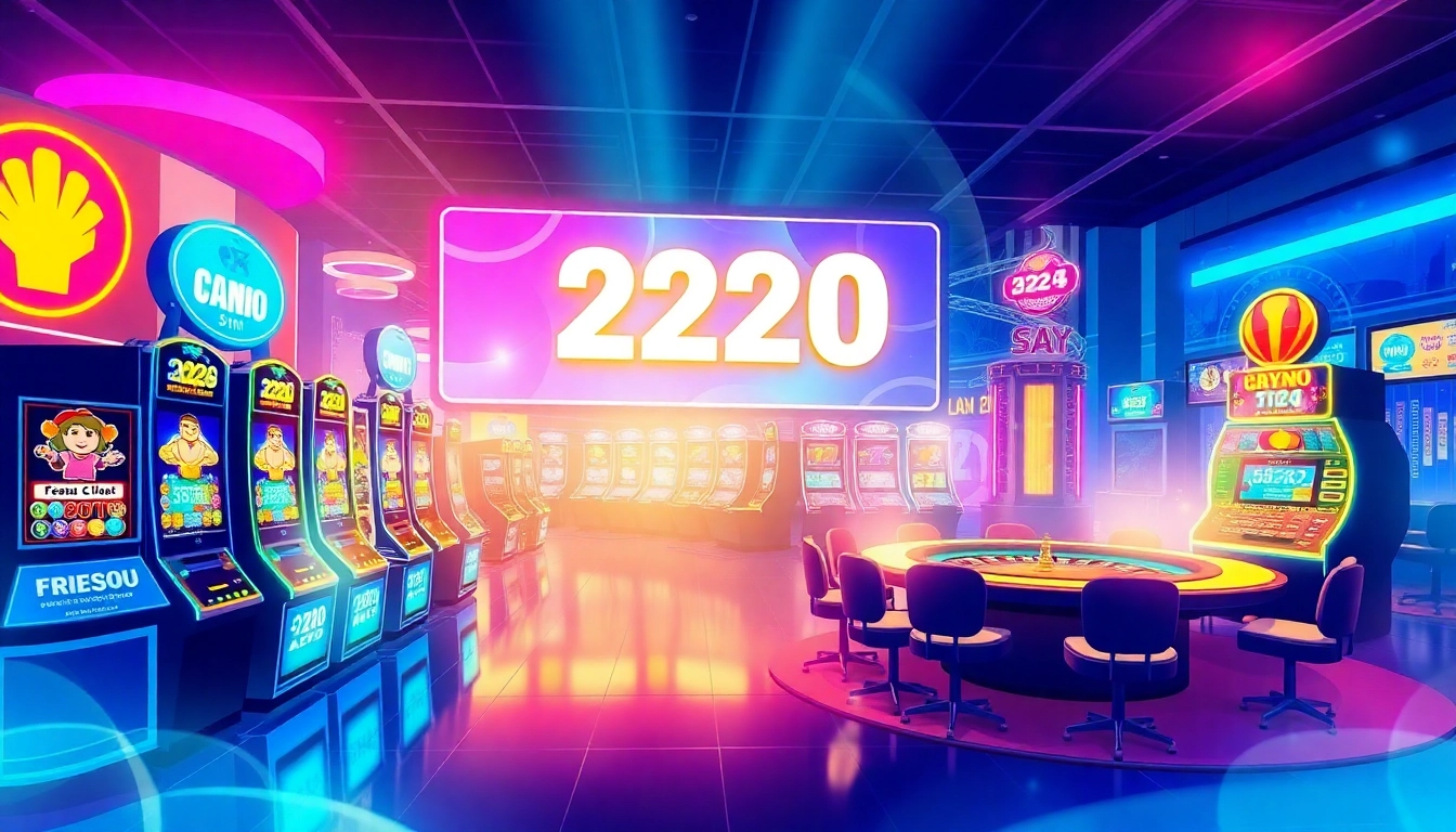 Engaging interface of 222O showcasing vibrant slot games and live dealer tables.