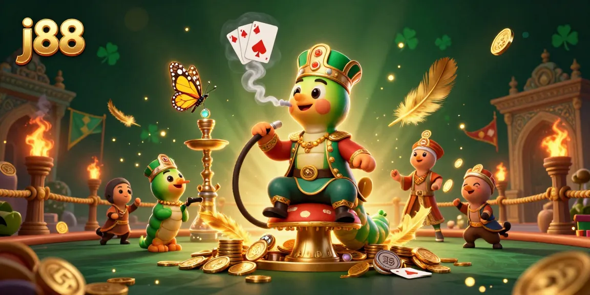 Experience thrilling gameplay at j88 with high-stakes poker hand symbols and vibrant casino elements.